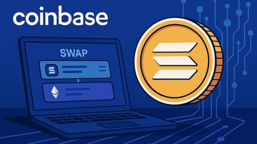 Coinbase launches Solana DEX trading in app, enabling direct on chain swaps, USDC payments and deeper DeFi integration for Solana users.